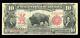 1901 10 $ Dix Dollars Billet De La Réserve Fédérale Des États-unis à L'effigie Du Bison, Cachet Rouge, Fr. 114