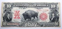1901 Billet de 10 dollars Bison de monnaie légale des États-Unis