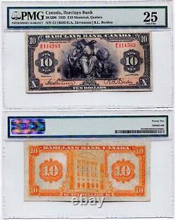 1935 Barclays Banque du Canada Billet de 10,00 $ PMG Très Bien 25