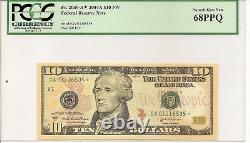 2004 - Un billet de 10 dollars de la Réserve fédérale avec étoile, certifié PCGS 68ppq.
