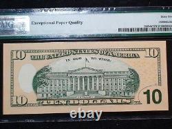 2004 Un billet de dix dollars de la Réserve fédérale avec une étoile, noté PMG Gem Unc 65 EPQ, New York $10 Bill