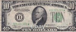 B04981389 1934a Dix Dollars Billet de Réserve Fédérale Étoile en Bonne Condition