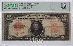 Billet d'appel d'offres Legan de 1923 de dix dollars, jeton de poker Fr. 123, PMG 15