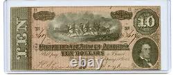 Billet de 10 dollars confédéré de 1864 non circulé, une vraie beauté