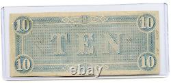 Billet de 10 dollars confédéré de 1864 non circulé, une vraie beauté