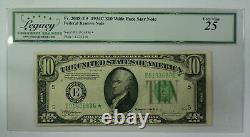 Billet de 10 dollars de 1934 C avec visage large, étoile FRN Fr. 2008-E Legacy VF-25