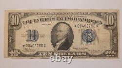 Billet de 10 dollars de 1934 avec sceau étoile bleue et numéro de série précoce