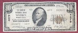 Billet de 10 dollars de la monnaie nationale de 1929 de Warren, Pennsylvanie #62731