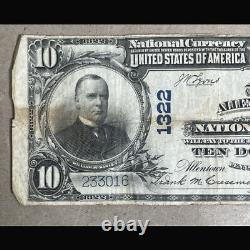 Billet de 10 dollars des États-Unis de 1902, billet de devise nationale de la banque d'Allentown 233016
