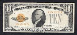 Billet de 10 dollars en or de 1928 de certificat de monnaie de 2400 Fr. en très bon état+