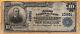 Billet De Banque National De 10 $ De 1902, Dos Simple, De La First National Bank De Woodlawn, En Pennsylvanie