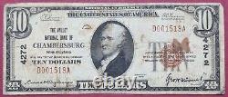 Billet de banque national de 10 dollars de 1929 de Chambersburg Philadelphia #57688