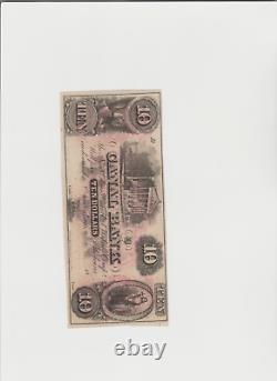 Billet de banque obsolète des années 1800 de 10 dollars de la Banque du CANAL à La Nouvelle-Orléans, Louisiane
