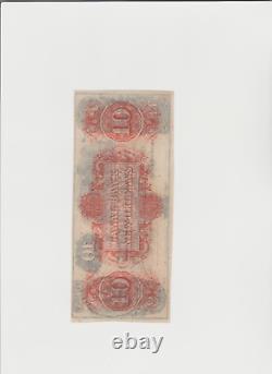Billet de banque obsolète des années 1800 de 10 dollars de la Banque du CANAL de la Nouvelle-Orléans, Louisiane