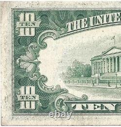Billet de dix dollars à sceau vert de 1934 de la Réserve fédérale des États-Unis, monnaie unie FRN