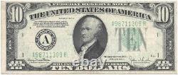 Billet de dix dollars à sceau vert de 1934 de la Réserve fédérale des États-Unis note de devise unie