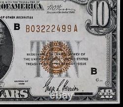 Billet de dix dollars de 1929 de la Réserve fédérale à sceau brun de la Banque Fédérale de Réserve, New York.