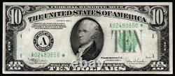 Billet de la Réserve Fédérale de Boston de 1934C de 10 $ en état XF+ de haute qualité, rare avec étoile