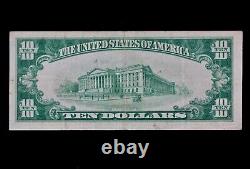 Billet de la Réserve fédérale de 10 $ de 1929 avec sceau marron B03871276A, dix dollars, New York