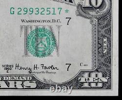 Billet de la Réserve fédérale de 10 $ de 1950E Star CU G29932517 série E, dix dollars, Chicago