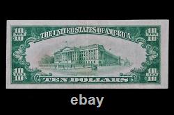 Billet de la Réserve fédérale de 10 dollars de 1929 à sceau brun B04098674A, New York