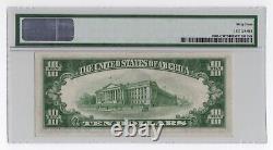 Billet de réserve fédérale de 10 $ de 1934C Fr#2008-CW Wide avec une étoile de Philadelphie, noté PMG 64 CU.