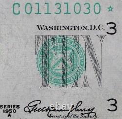 Billet de réserve fédérale de 10 $ de 1950A Star AU C01131030 série A, dix dollars, Phila