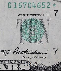Billet de réserve fédérale de 10 $ de 1950B étoile HG G16704652 série B dix dollars Chicago G7