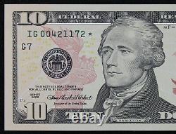 Billet de réserve fédérale étoile Gem CU de 10 dollars de 2006 IG00421172, Chicago, 640K