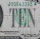 Billet De Réserve Fédérale étoile De 10 $ De 1934a, Série J00643395 A, Kansas City, Dix Dollars