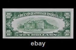 Billet de réserve fédérale étroit de 10 $ de 1950 AU B15623479C série B2 NY dix dollars