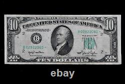 Billet fédéral de réserve étroit de 1950 étoilé de 10 $ B02922065, série simple, New York dix$