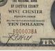 Billet National De Dix Dollars Avec Un Numéro De Série D'erreur Fantaisie