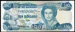 Billets de banque des Bahamas 1974 Billet de dix dollars # 46b James Smith RARE