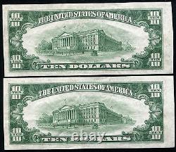Billets de réserve fédérale étoilés de 10 dollars de 1950-b consécutifs
