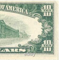 Dix Dollar 10 Billet de la Réserve fédérale d'erreur de cachet vert 1950 Monnaie Ancienne