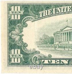 Erreur de billet de 10 dollars de la Réserve fédérale avec sceau vert de 1950.