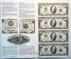 États-Unis 1995 UNC 10 Dollar Star Notes Feuille non coupée Atlanta dans un classeur