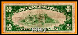 États-Unis USA US Billet de 10 dollars F/VF 1929 Wilmington Ohio