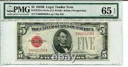 FR 1527m Mule 1928 B $5 Billet de Banque Légal Tender 65 EPQ Gem Non Circulé