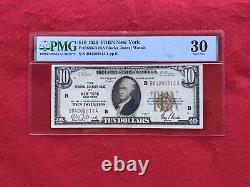 FR-1860B 1929 Série 10$ Billet de la Réserve Fédérale de New York PMG 30 Très Bien