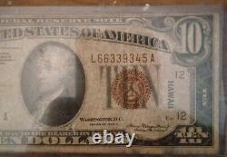 F-2303 Offset $10 Hawaii Surimpression Dix Dollars Billet de Collection 345 Note Échelle