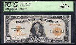 Fr 1173 1922 $10 Dix Dollars Billet de banque en or Certificat de monnaie Pcgs Très bien-30ppq