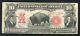 Fr. 122 1901 10 $ Dix Dollars Bison Billet De Banque Légal Tender Des États-unis Très Bien C