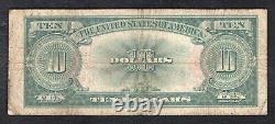 Fr. 123 1923 10 $ Dix Dollars Pokerchip Billet de Banque Légal Tender des États-Unis Vf