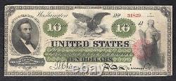 Fr. 93 1862 10 $ Dix Dollars Billet de Banque Légal Tender des États-Unis Très Bien
