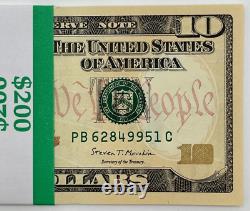 Nouvelle série 2017A de 10 dollars billets de banque non circulés en séquence de 20 notes (B)