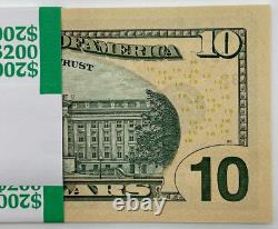 Nouvelle série 2017A de 10 dollars billets de banque non circulés en séquence de 20 notes (B)