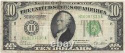 Série 1928 Billet Fédéral de Réserve de Dix Dollars avec Erreur
