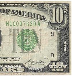 Série 1928 Billet de dix dollars de la Réserve fédérale avec ERREURNoteREDEEMABLE EN OR